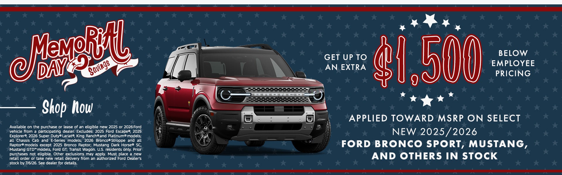 Get up to an Extra $1,500 Below Employee Pricing