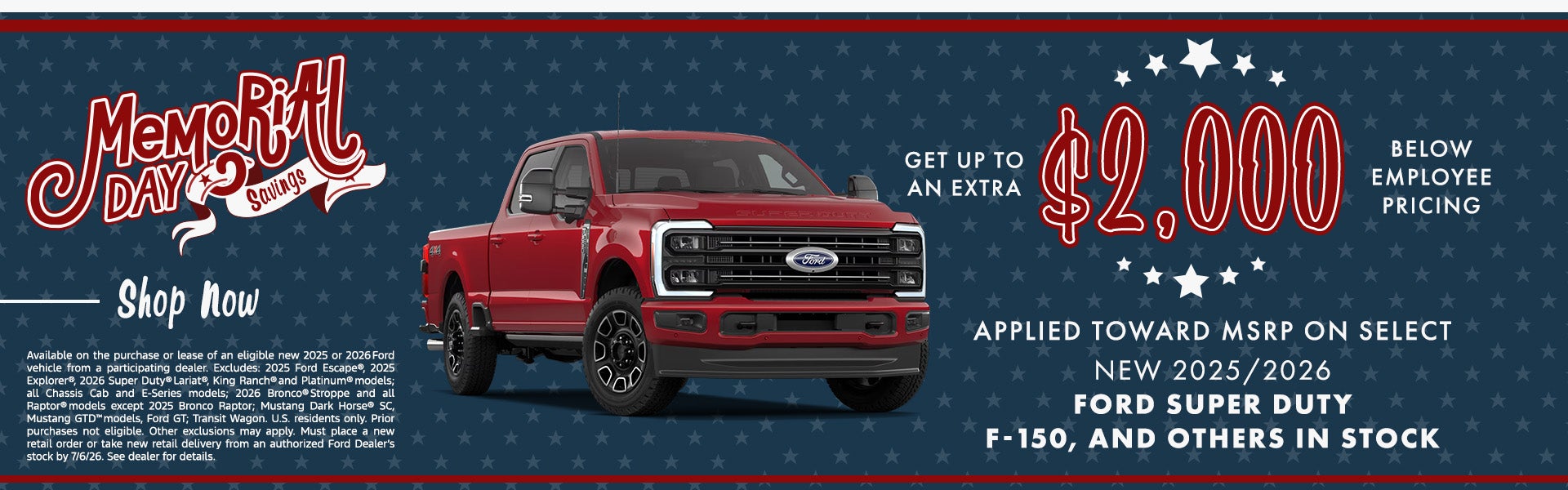 Get up to an Extra $2,000 Below Employee Pricing