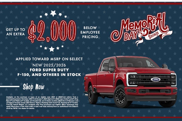 Get up to an Extra $2,000 Below Employee Pricing