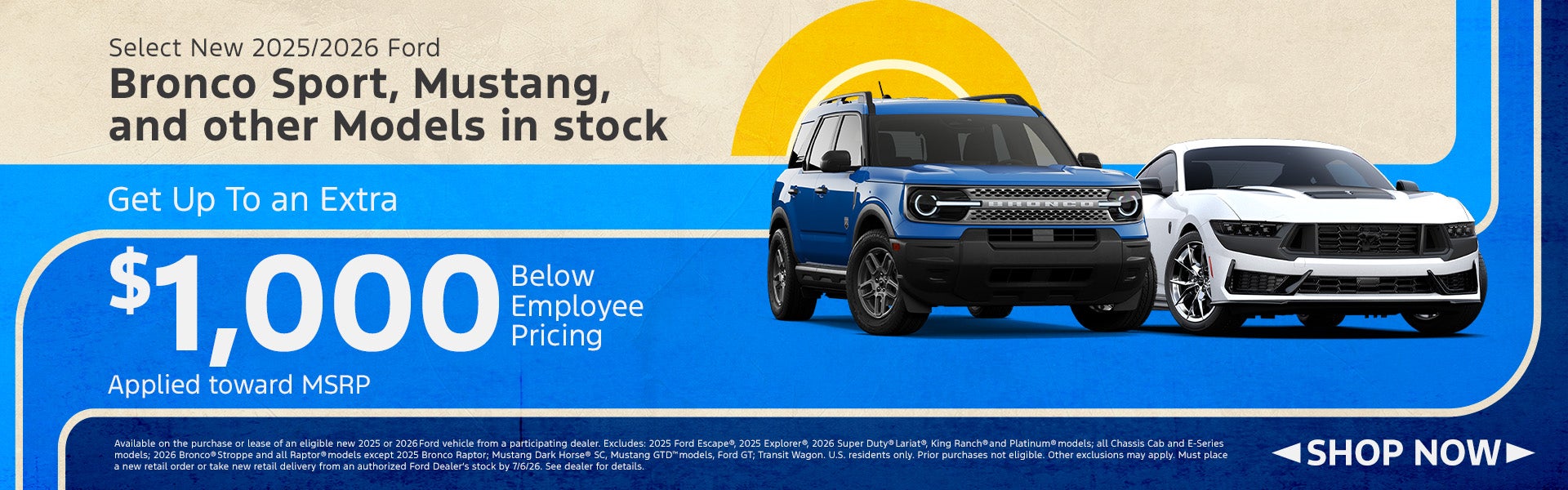 Get up to an Extra $1,000 Below Employee Pricing