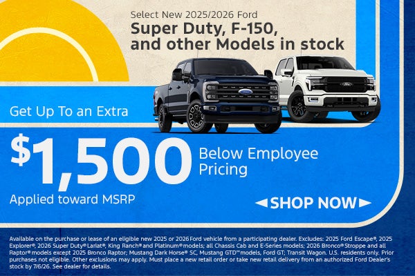 Get up to an Extra $1,500 Below Employee Pricing